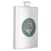 Clan Johnstone Wappen & Tartan Flachmann (Rechts)