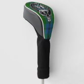 Clan Johnstone Wappen & Tartan Golf Headcover (angewinkelt)