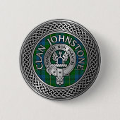 Clan Johnstone Wappen & Tartan Knot Button (Vorderseite)