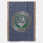 Clan Johnstone Wappen & Tartan Knot Decke (Vorderseite Vertikal)