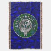 Clan Johnstone Wappen & Tartan Knot Decke (Vorderseite Vertikal)