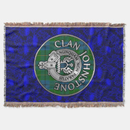 Clan Johnstone Wappen & Tartan Knot Decke