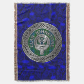 Clan Johnstone Wappen & Tartan Knot Decke (Vorderseite Vertikal)