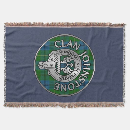 Clan Johnstone Wappen & Tartan Knot Decke (Vorderseite)