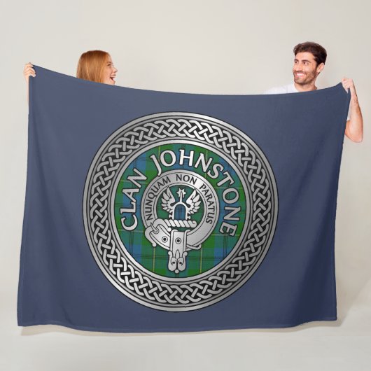 Clan Johnstone Wappen & Tartan Knot Fleecedecke (Beispiel)