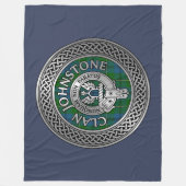 Clan Johnstone Wappen & Tartan Knot Fleecedecke (Vorderseite)