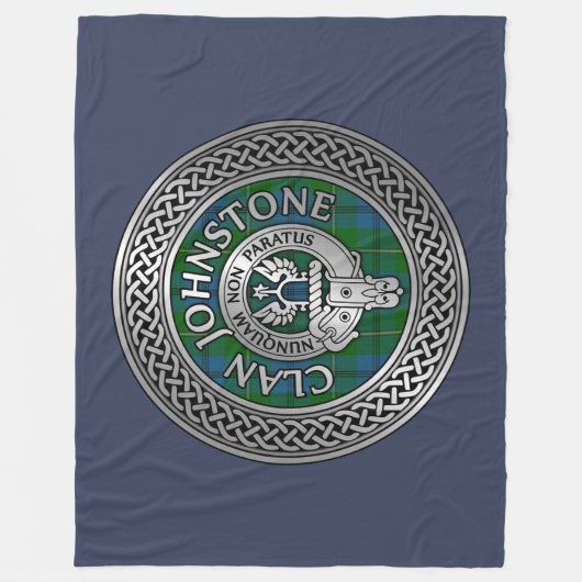 Clan Johnstone Wappen & Tartan Knot Fleecedecke (Vorderseite)