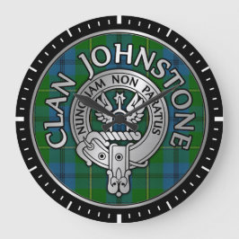 Clan Johnstone Wappen & Tartan Knot Große Wanduhr