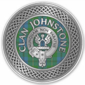 Clan Johnstone Wappen & Tartan Sticker (Vorderseite)
