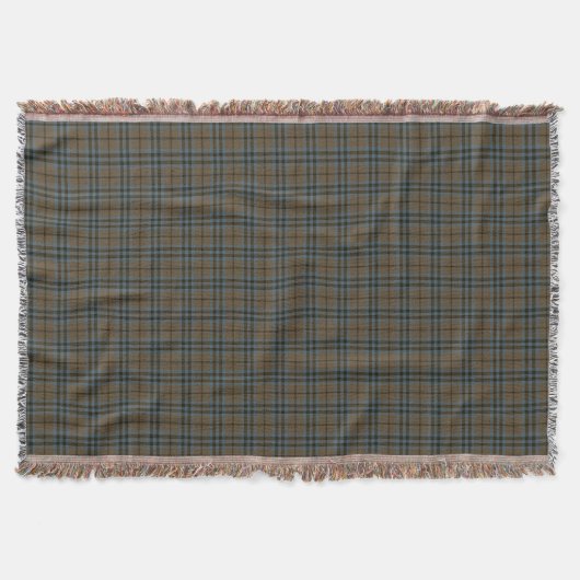 Clan Keith Brown und Steel Blue Weathered Tartan Decke (Vorderseite)