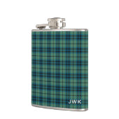 Clan Keith Light Green Scottish Tartan Monogram Flachmann (Links)