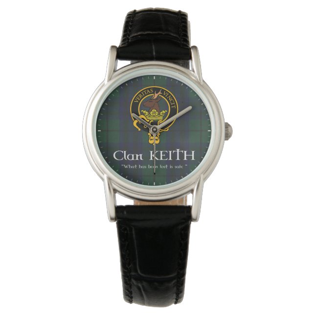 Clan Keith "lost" Wappen & Tartan watch Armbanduhr (Vorderseite)