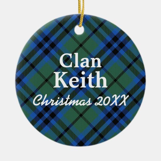 Clan Keith Scottish Tartan Keramik Ornament (Vorne)