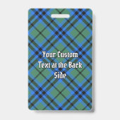 Clan Keith Tartan Abzeichen Ausweis (Rückseite)