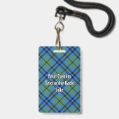 Clan Keith Tartan Abzeichen Ausweis (Rückseite mit Lanyard)