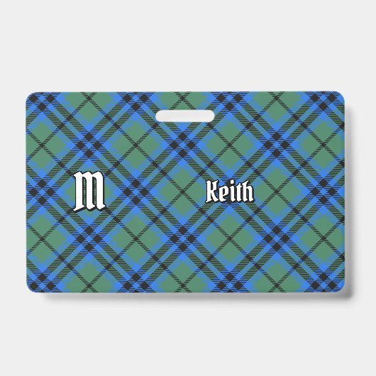 Clan Keith Tartan Abzeichen Ausweis (Front)