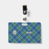 Clan Keith Tartan Abzeichen Ausweis (Front with Clip)