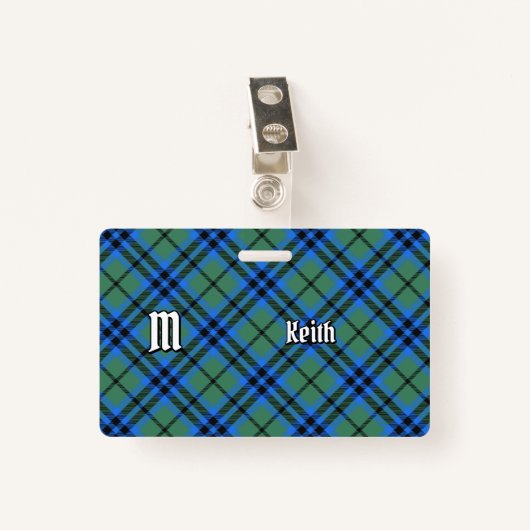 Clan Keith Tartan Abzeichen Ausweis (Vorderseite mit Klammer)