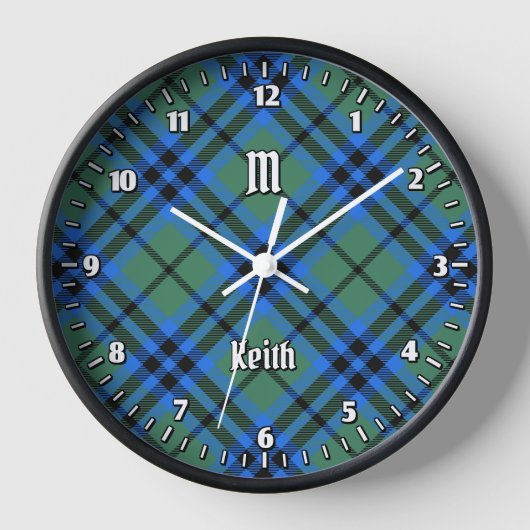 Clan Keith Tartan Large Clock Uhr (Vorderseite)