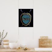 Clan Keith Tartan Scottish Shield & Schwerter Poster (Küche)