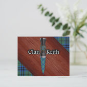 Clan Keith Tartan Sgian Dubh Blade Postkarte (Stehend Vorderseite)