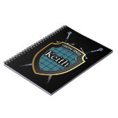 Clan Keith Tartan Shield & Schwerter Notizblock (Linke Seite)