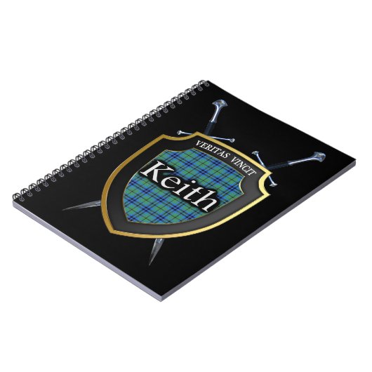 Clan Keith Tartan Shield & Schwerter Notizblock (Linke Seite)