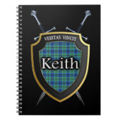Clan Keith Tartan Shield & Schwerter Notizblock (Vorderseite)