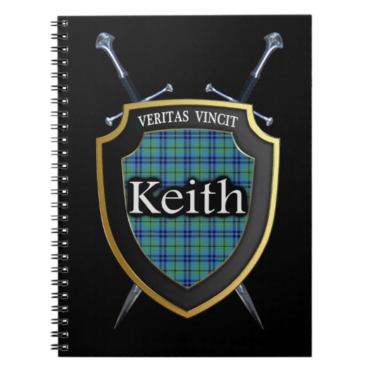 Clan Keith Tartan Shield & Schwerter Notizblock (Vorderseite)