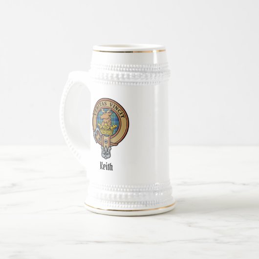 Clan Keith Wappen Beer Stein Bierglas (Vorderseite Links)