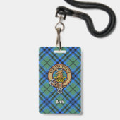 Clan Keith Wappen über Tartan Ausweis (Vorderseite mit Schlüsselband)