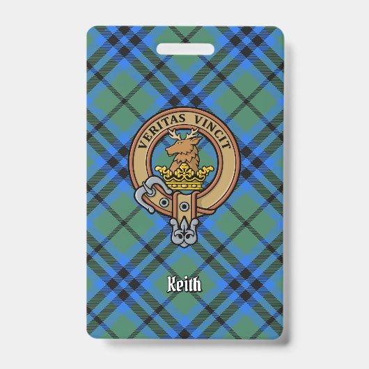 Clan Keith Wappen über Tartan Ausweis (Vorderseite)