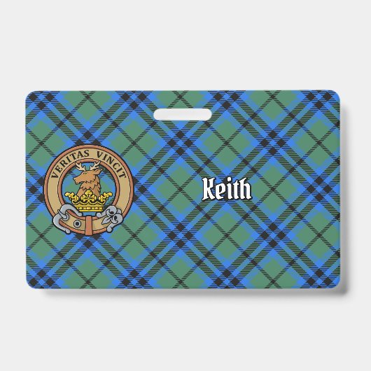 Clan Keith Wappen über Tartan Ausweis (Vorderseite)