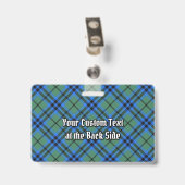 Clan Keith Wappen über Tartan Ausweis (Rückseite mit Clip)