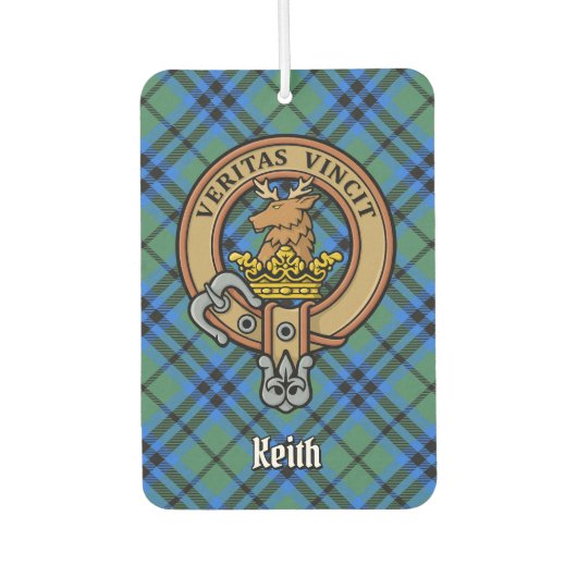Clan Keith Wappen über Tartan Autolufterfrischer (Vorderseite)