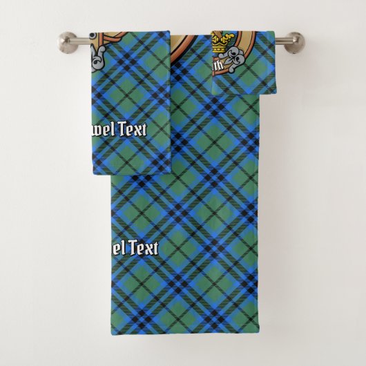 Clan Keith Wappen über Tartan Badhandtuch Set (Insitu)