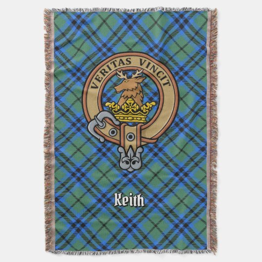 Clan Keith-Wappen über Tartan Decke (Vorderseite Vertikal)