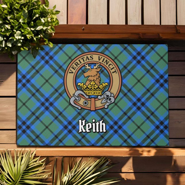Clan Keith Wappen über Tartan Fußmatte (Von Creator hochgeladen)