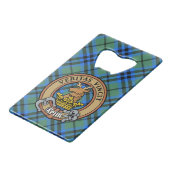 Clan Keith Wappen über Tartan Geldbeutel Flaschenöffner (Vorderseite Schrägansicht)