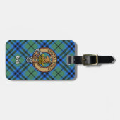 Clan Keith Wappen über Tartan Gepäckanhänger (Vorderseite horizontal)