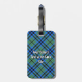 Clan Keith Wappen über Tartan Gepäckanhänger (Rückseite vertikal)