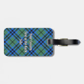 Clan Keith Wappen über Tartan Gepäckanhänger (Rückseite horizontal)