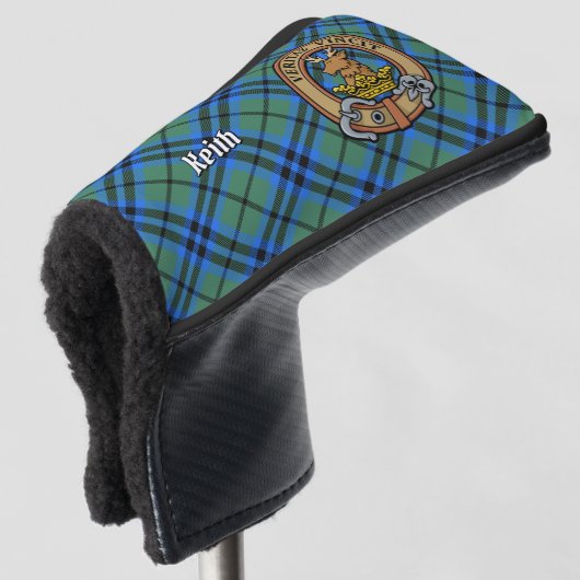 Clan Keith Wappen über Tartan Golf Headcover (3/4 Vorderseite)