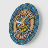 Clan Keith Wappen über Tartan Große Wanduhr (Winkel)