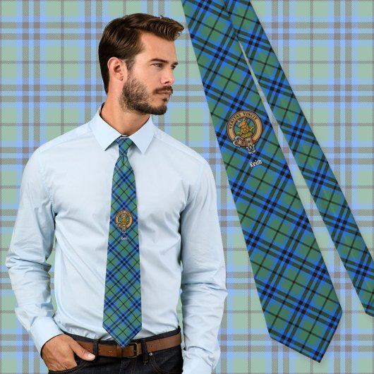 Clan Keith Wappen über Tartan Krawatte