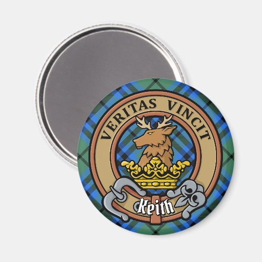 Clan Keith Wappen über Tartan Magnet (Vorderseite/Rückseite)
