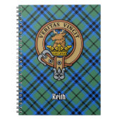 Clan Keith Wappen über Tartan Notizblock (Vorderseite)
