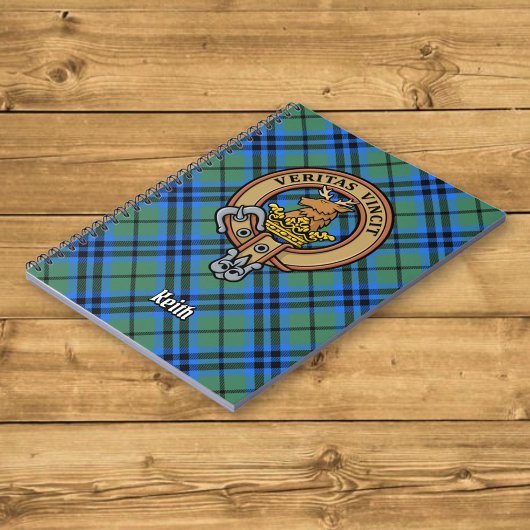 Clan Keith Wappen über Tartan Notizblock