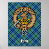 Clan Keith Wappen über Tartan Poster (Vorne)