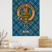 Clan Keith Wappen über Tartan Poster (Küche)